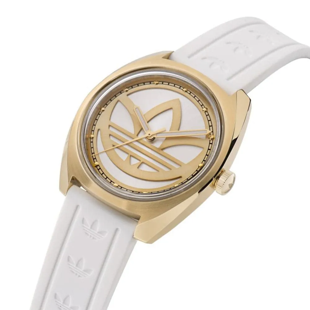 Adidas Edition One White Dial And Rubber Strap Unisex Watch AOFH23012