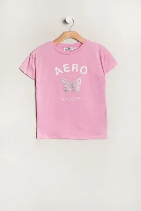 AERO Girls' Butterfly Graphic Tee