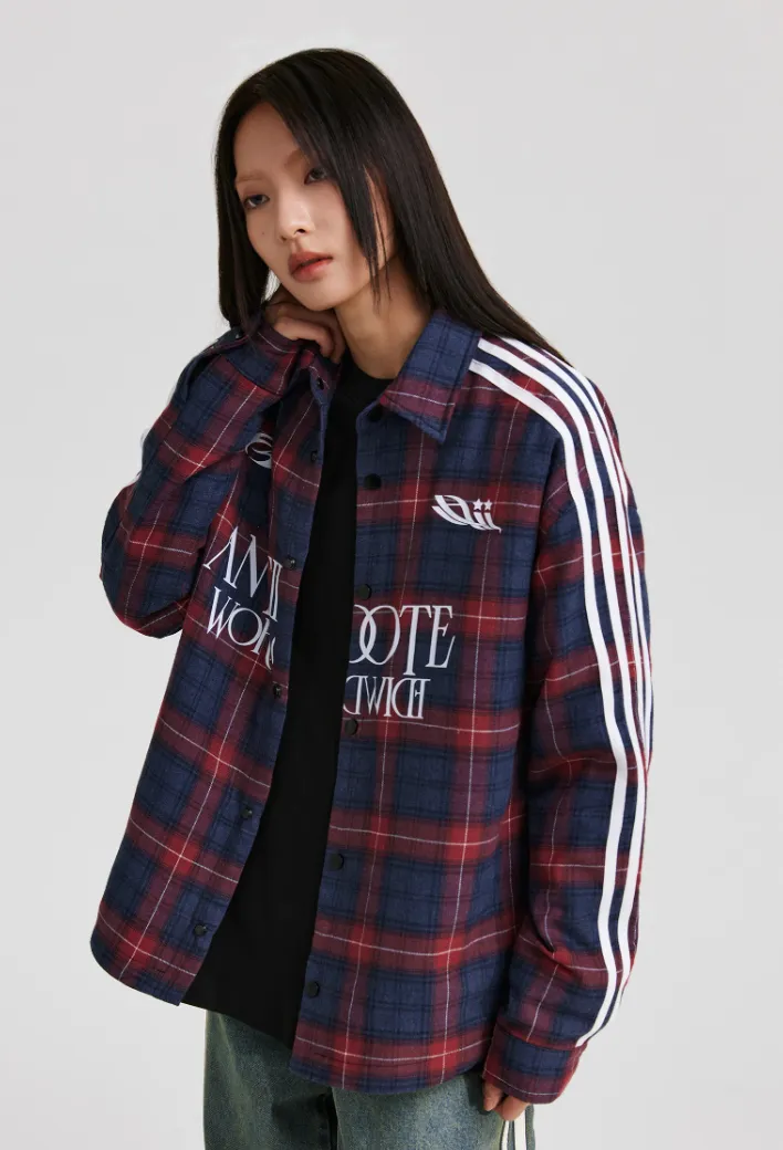 ANTIDOTE Sports Style Pattern Plaid Shirt Jacket