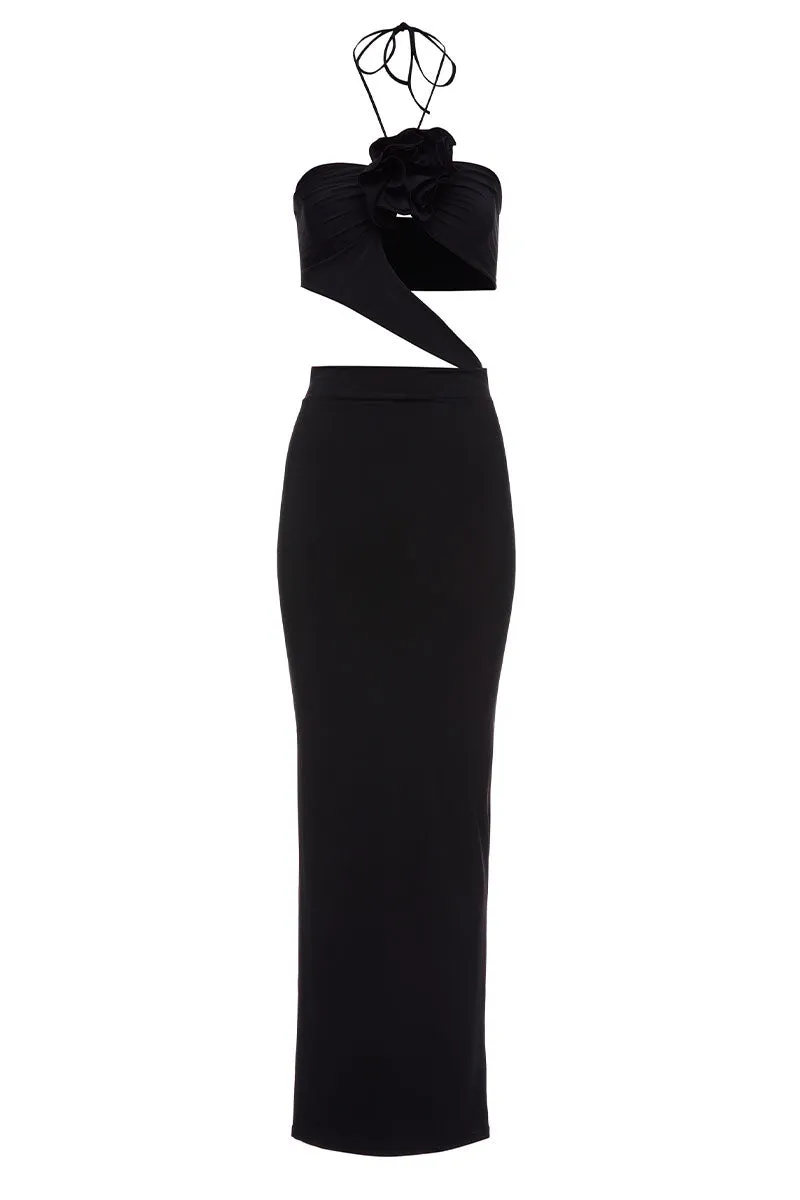 Asymmetrical Cutout Maxi Dress