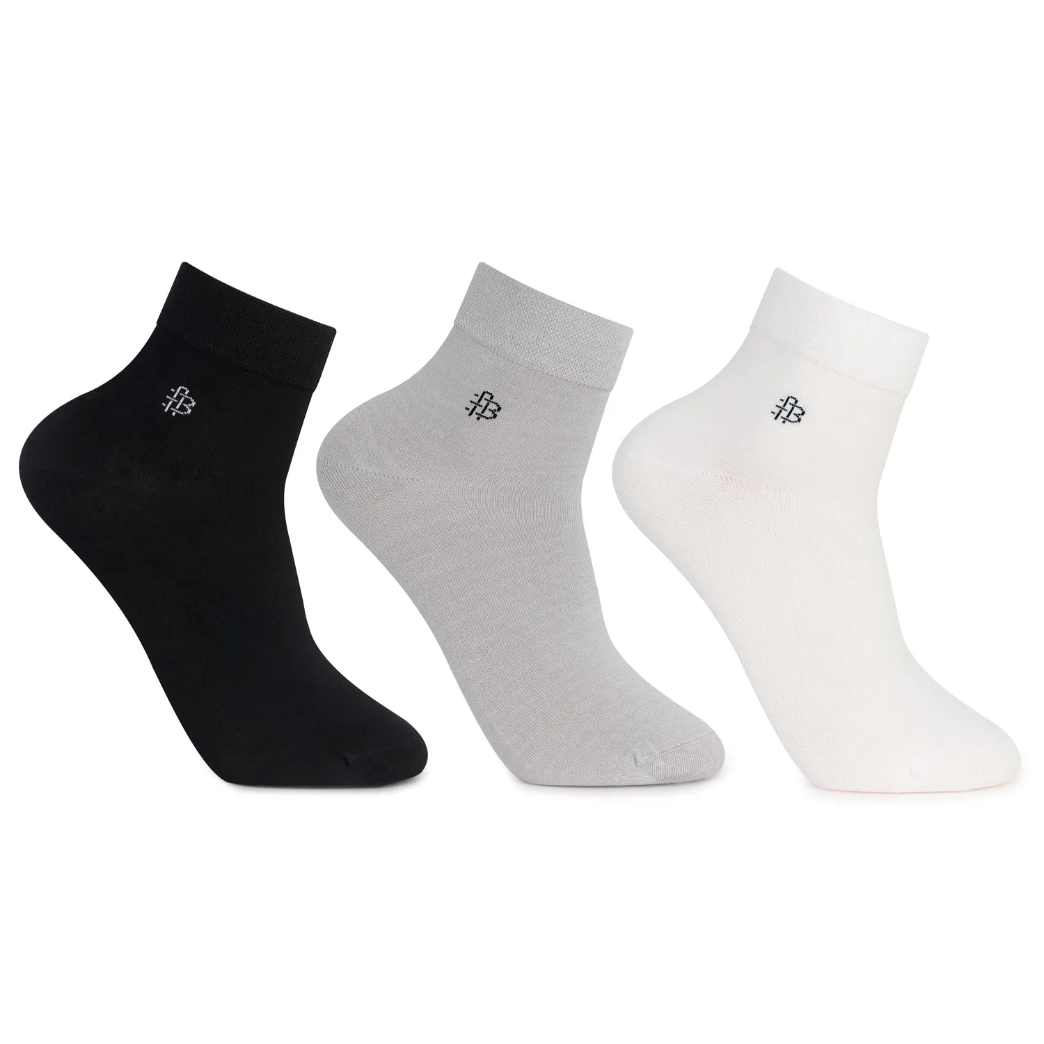 Bamboo Plain Ankle Socks for Men - Pack of 3