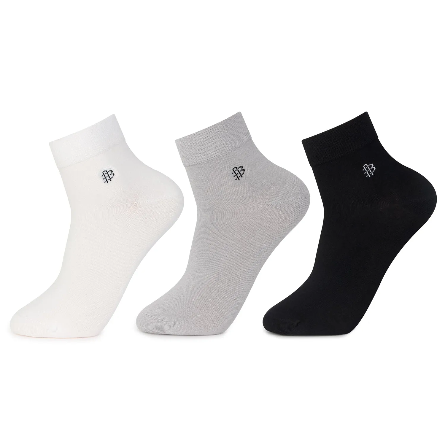 Bamboo Plain Ankle Socks for Men - Pack of 3