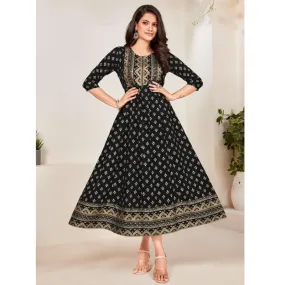 Beautiful Women Black Ethnic Gown