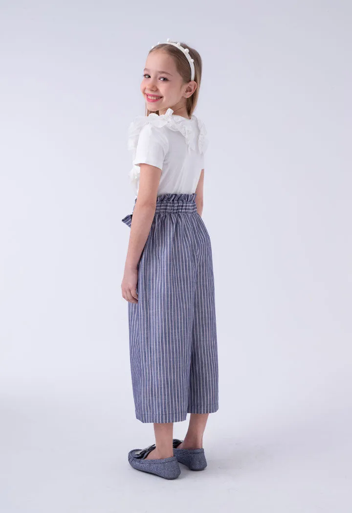 Belted Pants And Ruffled T-Shirt Set