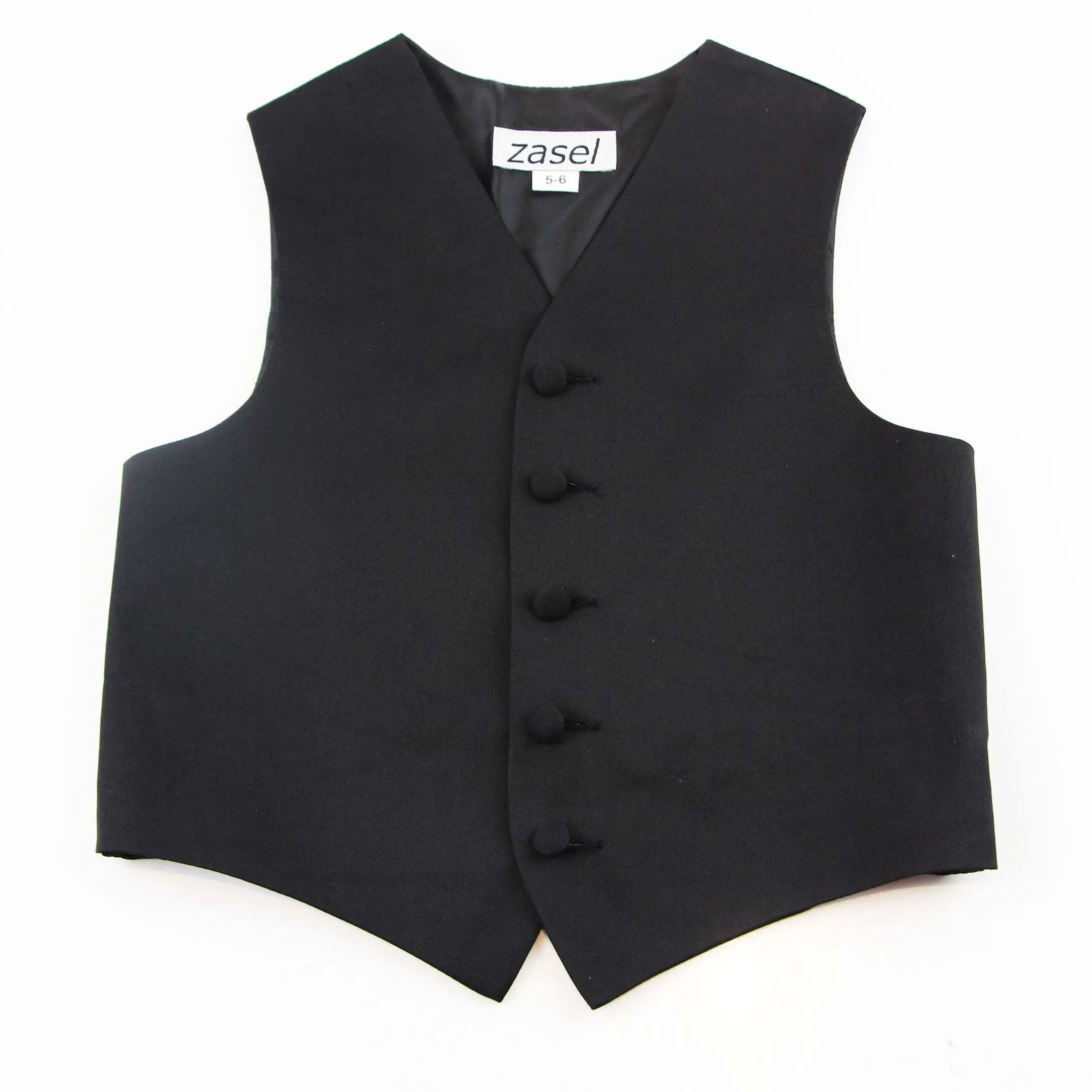 Black Boys Junior Cotton Vest Adjustable Waistcoast & Matching Bow Tie Set