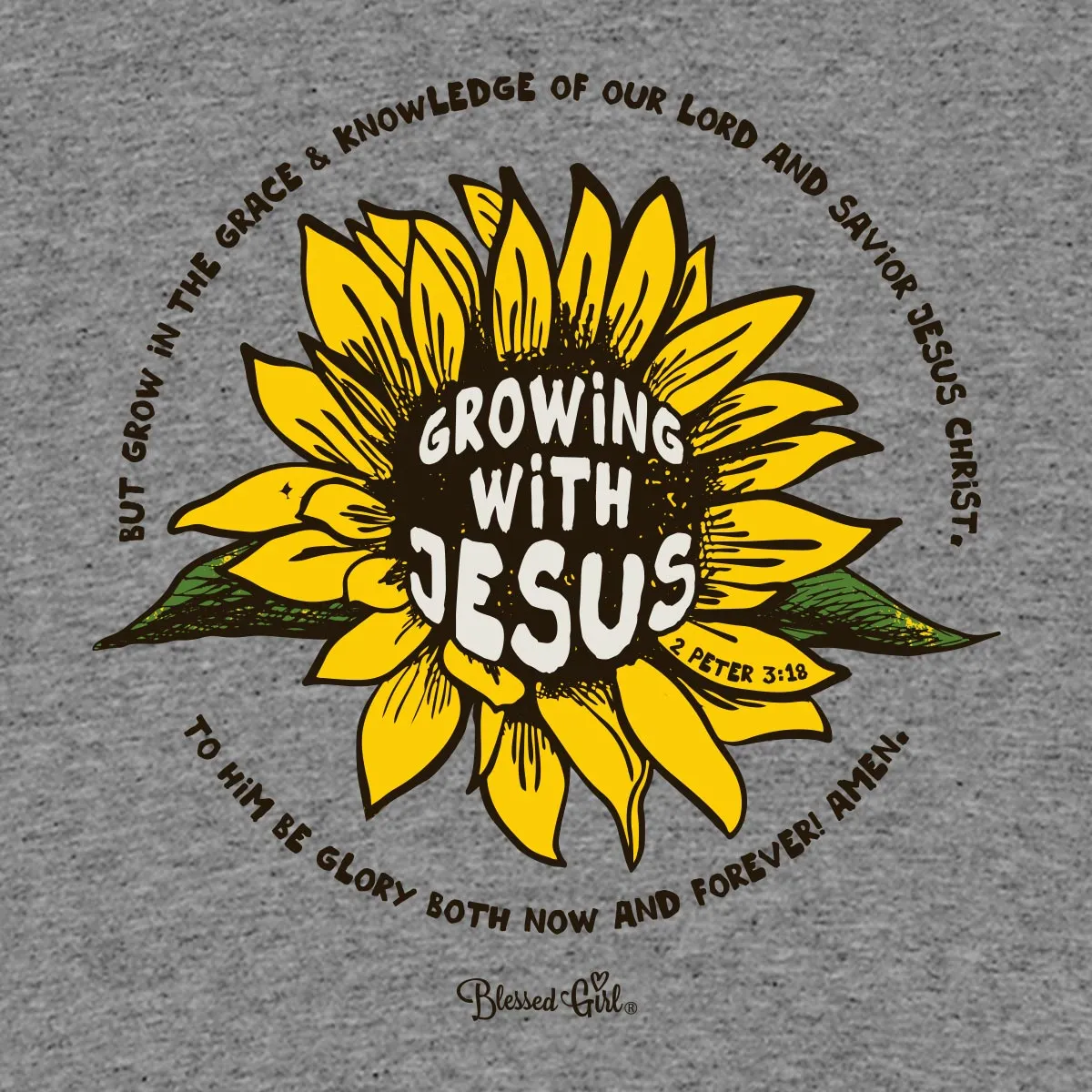 Blessed Girl Kids T-Shirt Growing With Jesus