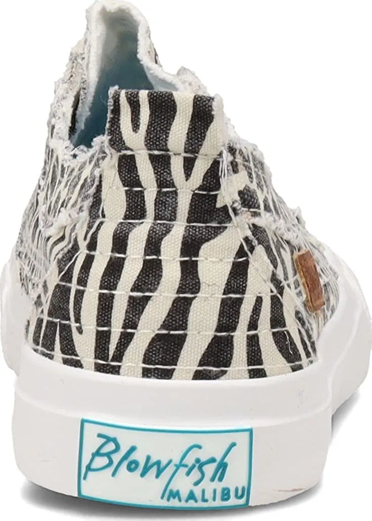 Blowfish Malibu Play Cream City Kitty Canvas/Zebra Slip On Fashion Sneakers