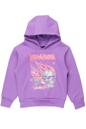 Boys Anesso Purple Graphic Hoodie