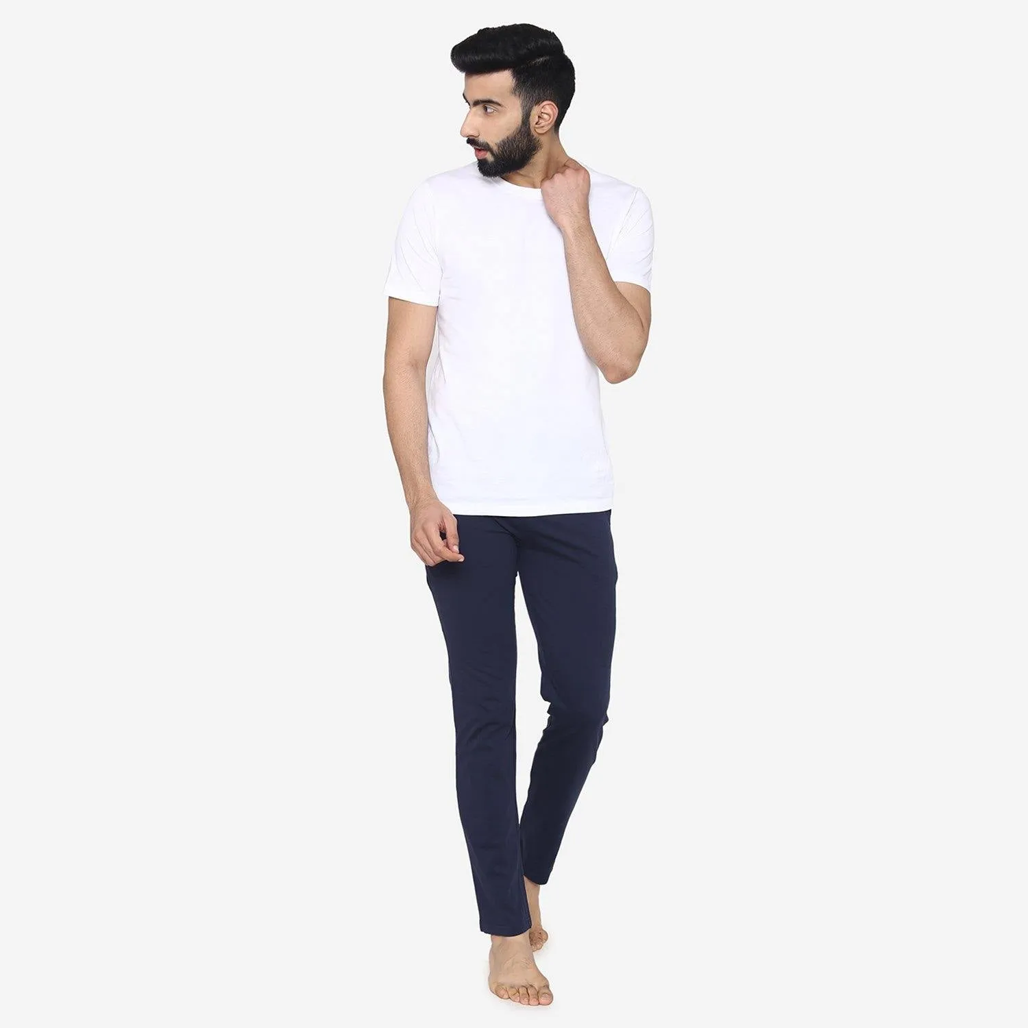 Casual Plain Knitted Lower For Men - Navy