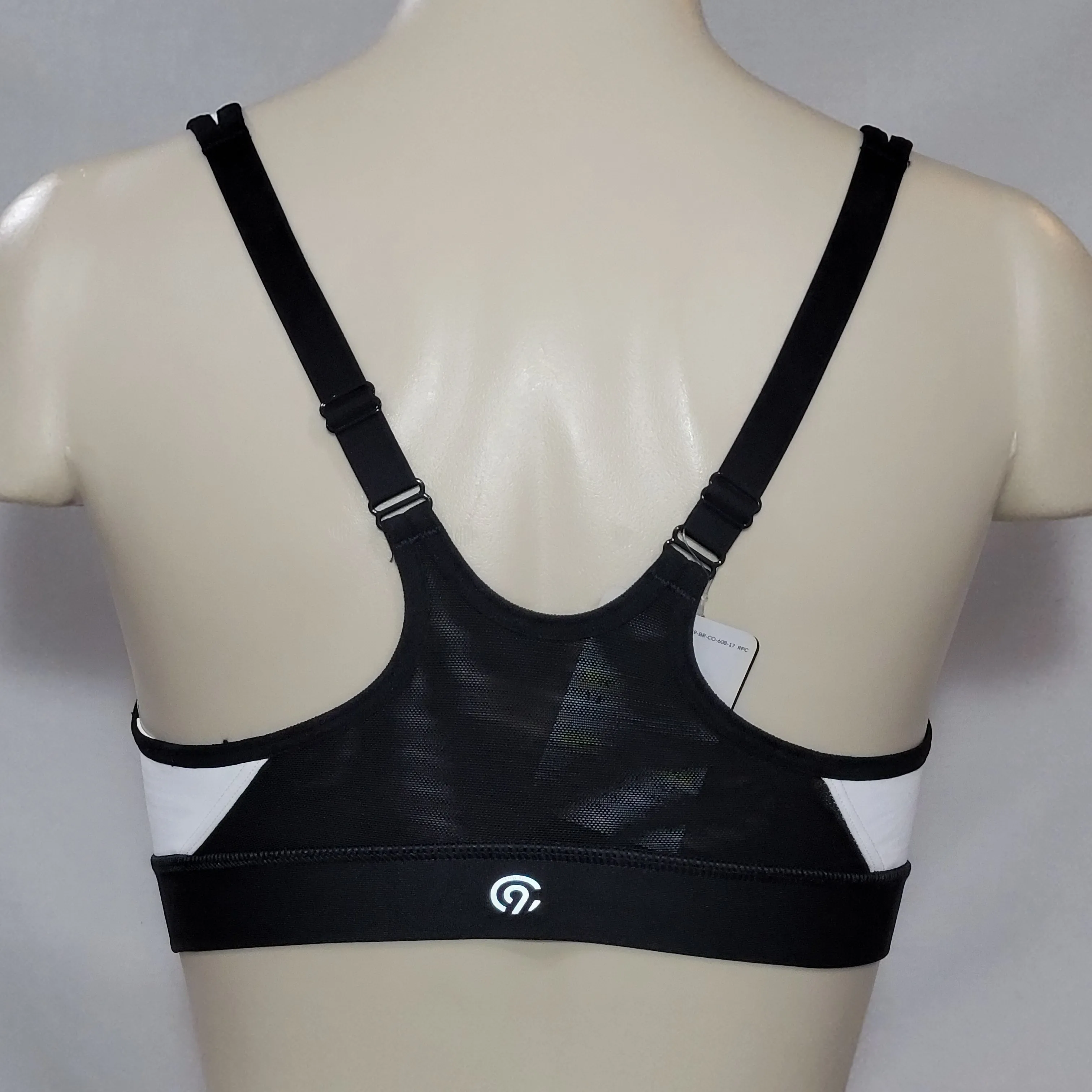 Champion N9643 Power Shape Max Zip Front Wire Free Sports Bra XS X-SMALL Black Multi