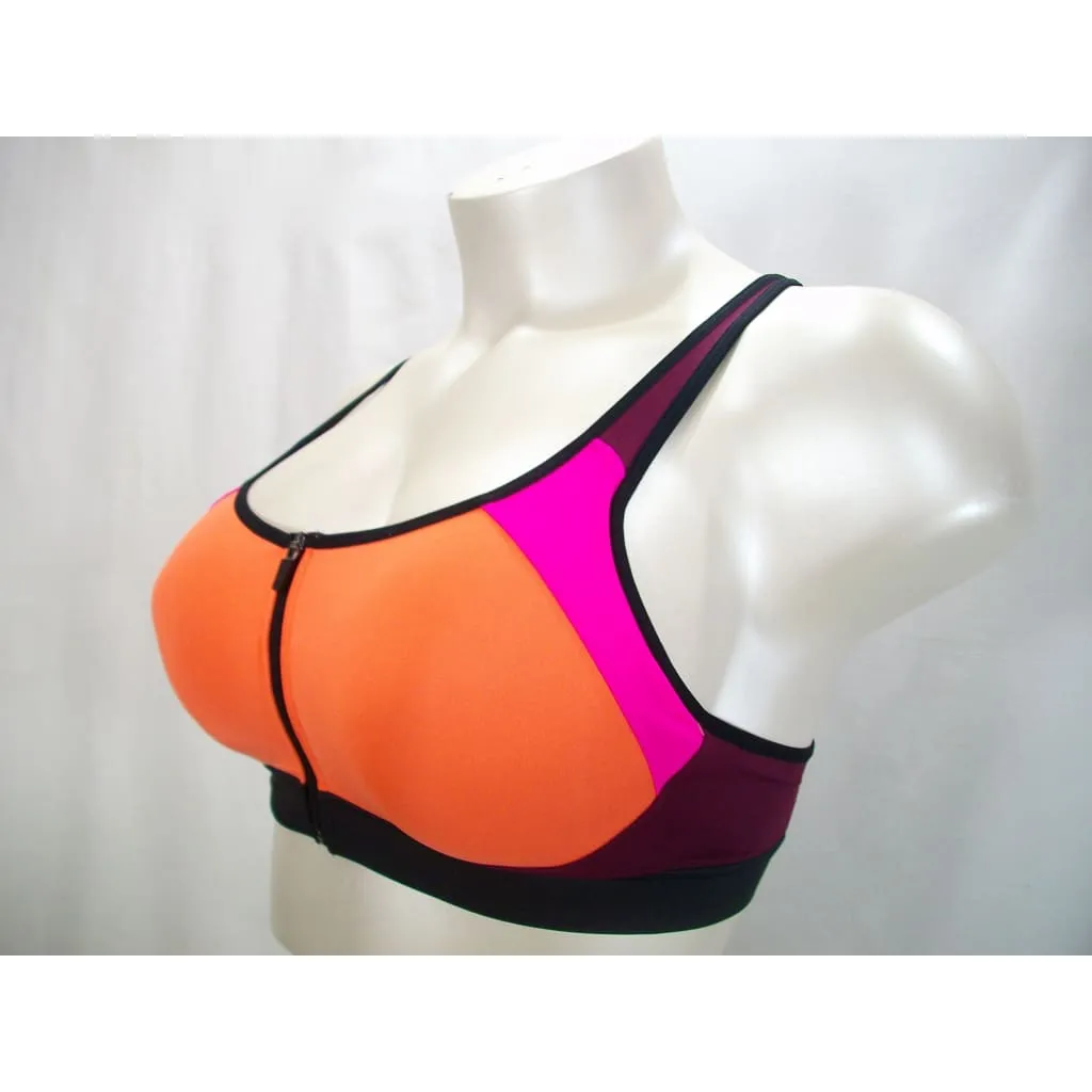 Champion N9643 Power Shape Max Zip Front Wire Free Sports Bra XS X-SMALL Papaya Pink