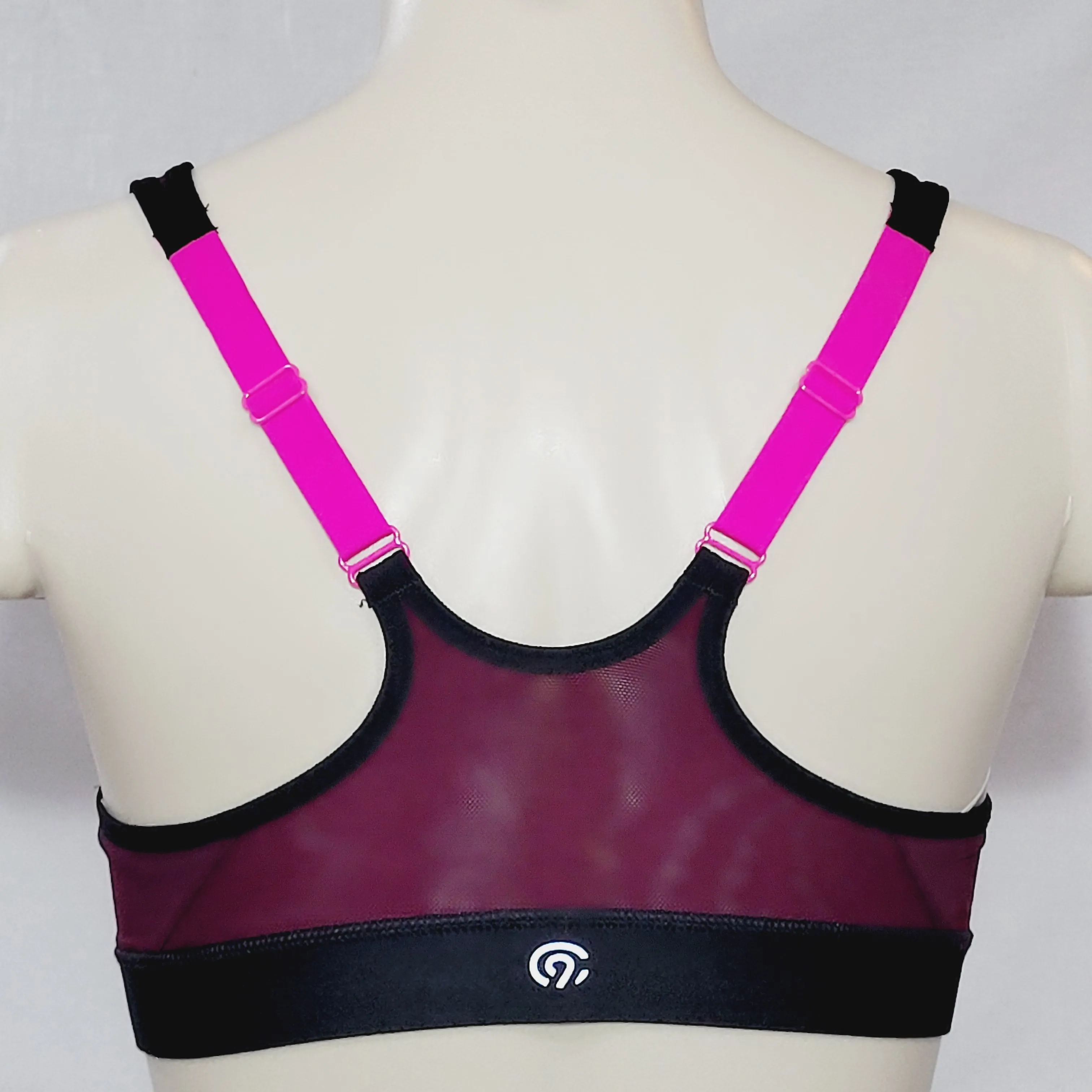 Champion N9643 Power Shape Max Zip Front Wire Free Sports Bra XS X-SMALL Papaya Pink