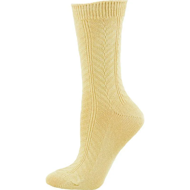 Chevron Pattern Medium Weight Bamboo Crew Socks 3 Pair Pack