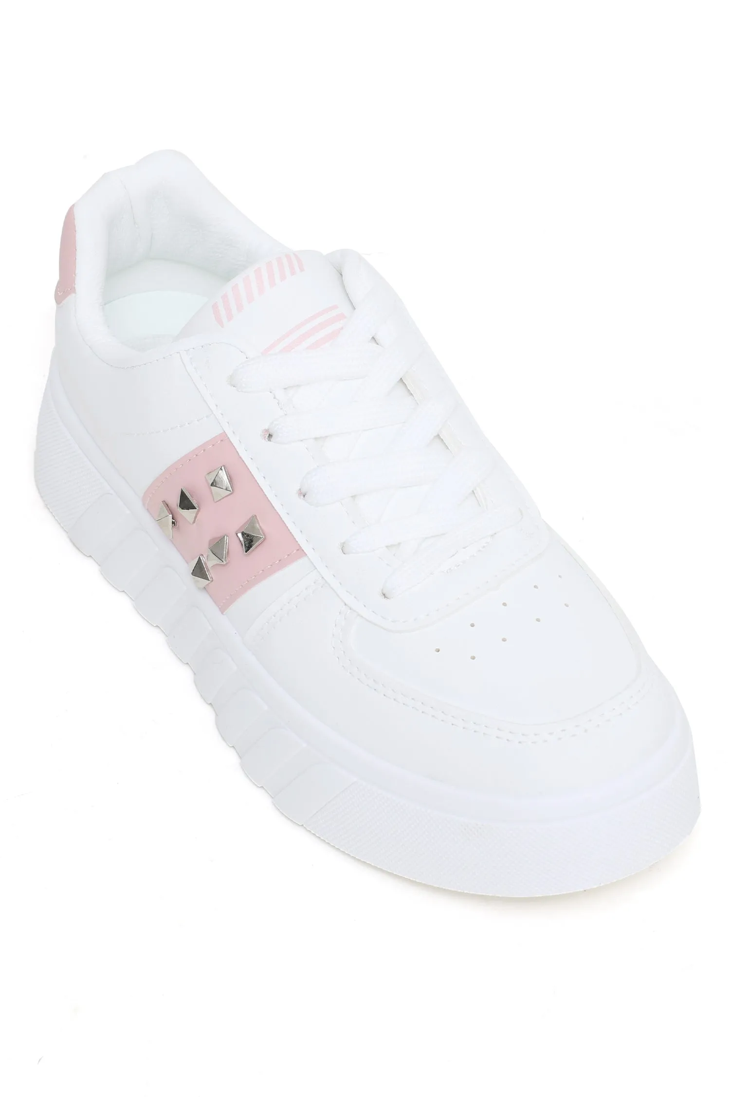 CONTRAST TRAINERS-WHT/PINK