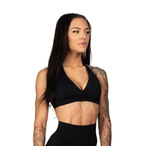 CORE HALTER SPORTS BRA - BLACK