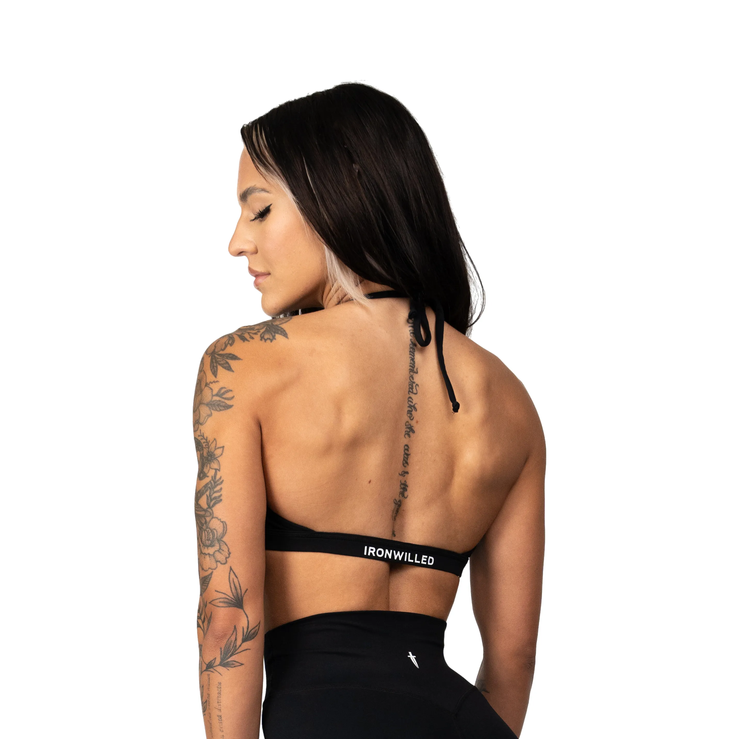 CORE HALTER SPORTS BRA - BLACK