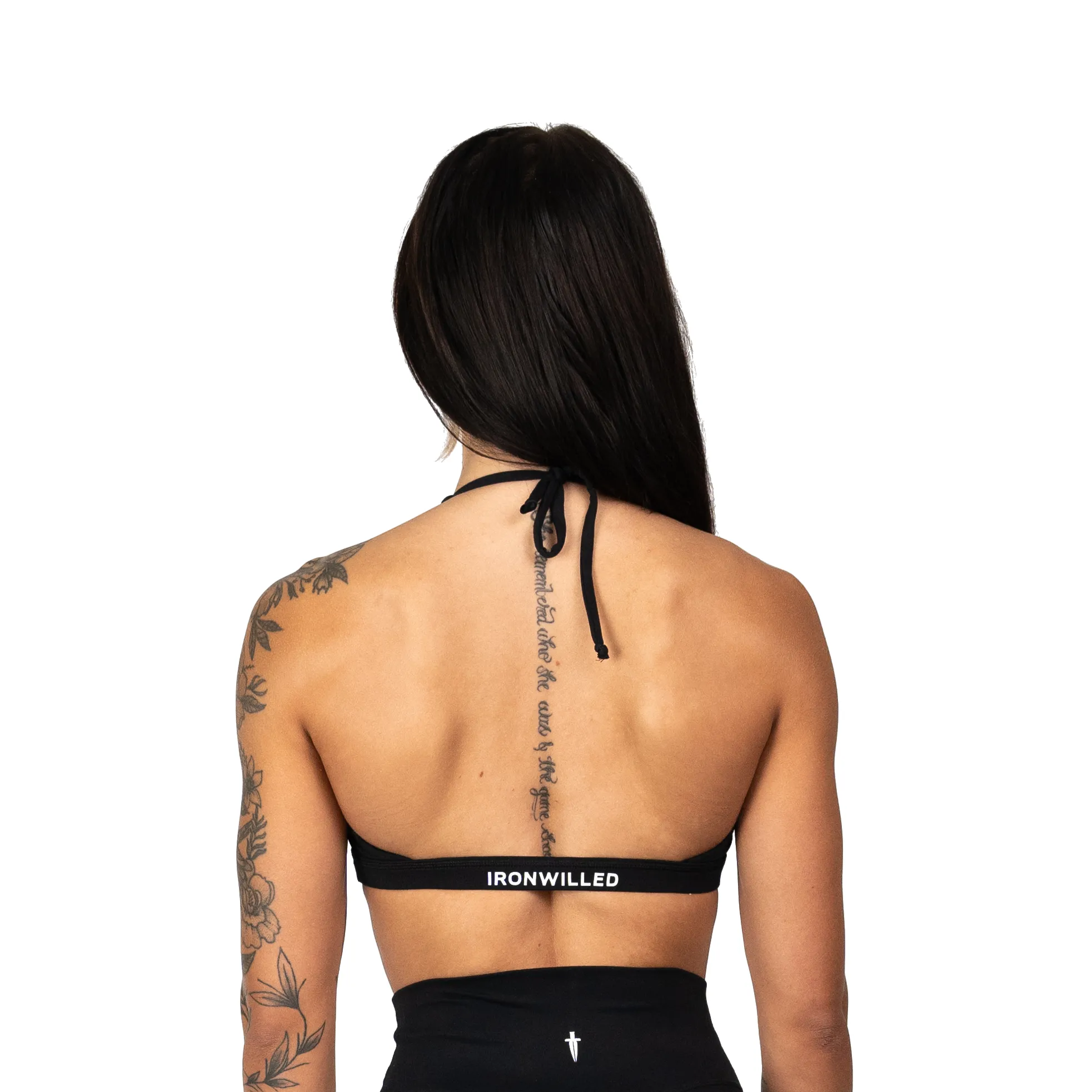 CORE HALTER SPORTS BRA - BLACK