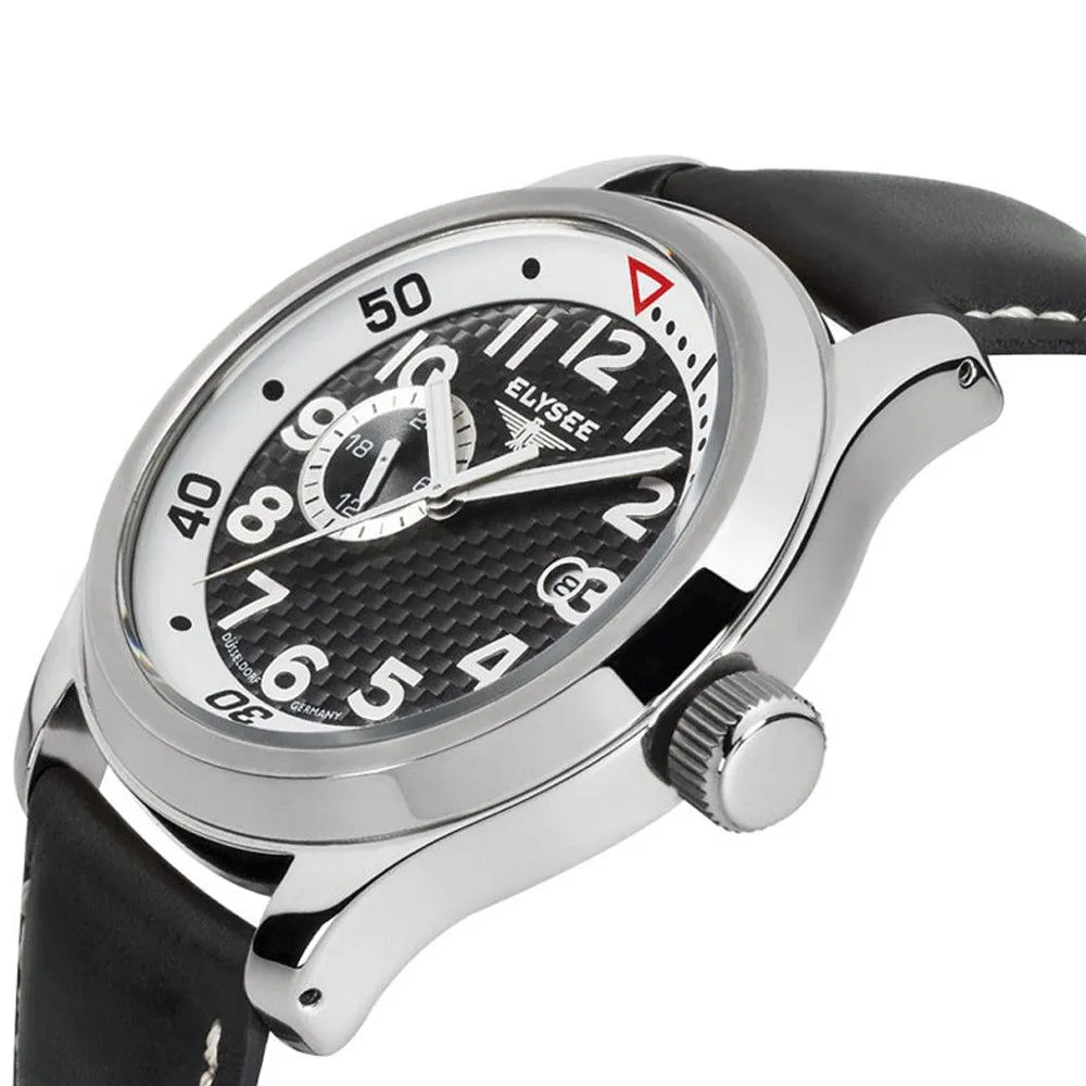 Elysee Automatic Black Leather Men Watch 28420