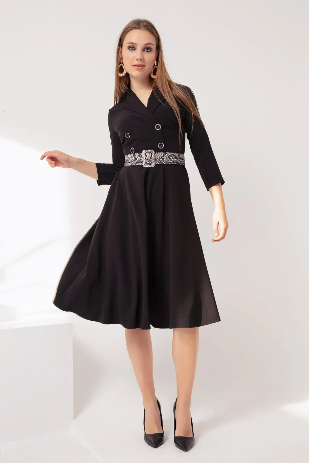 Female Pleated Midi Dress