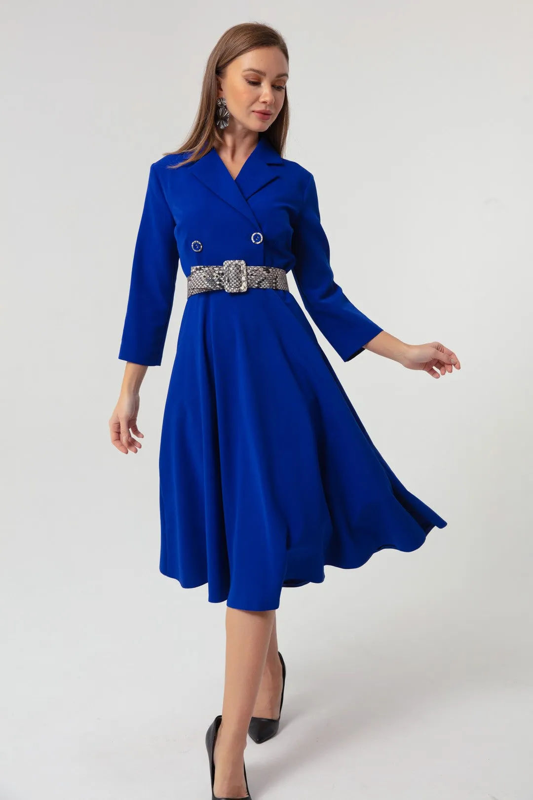 Female Pleated Midi Dress