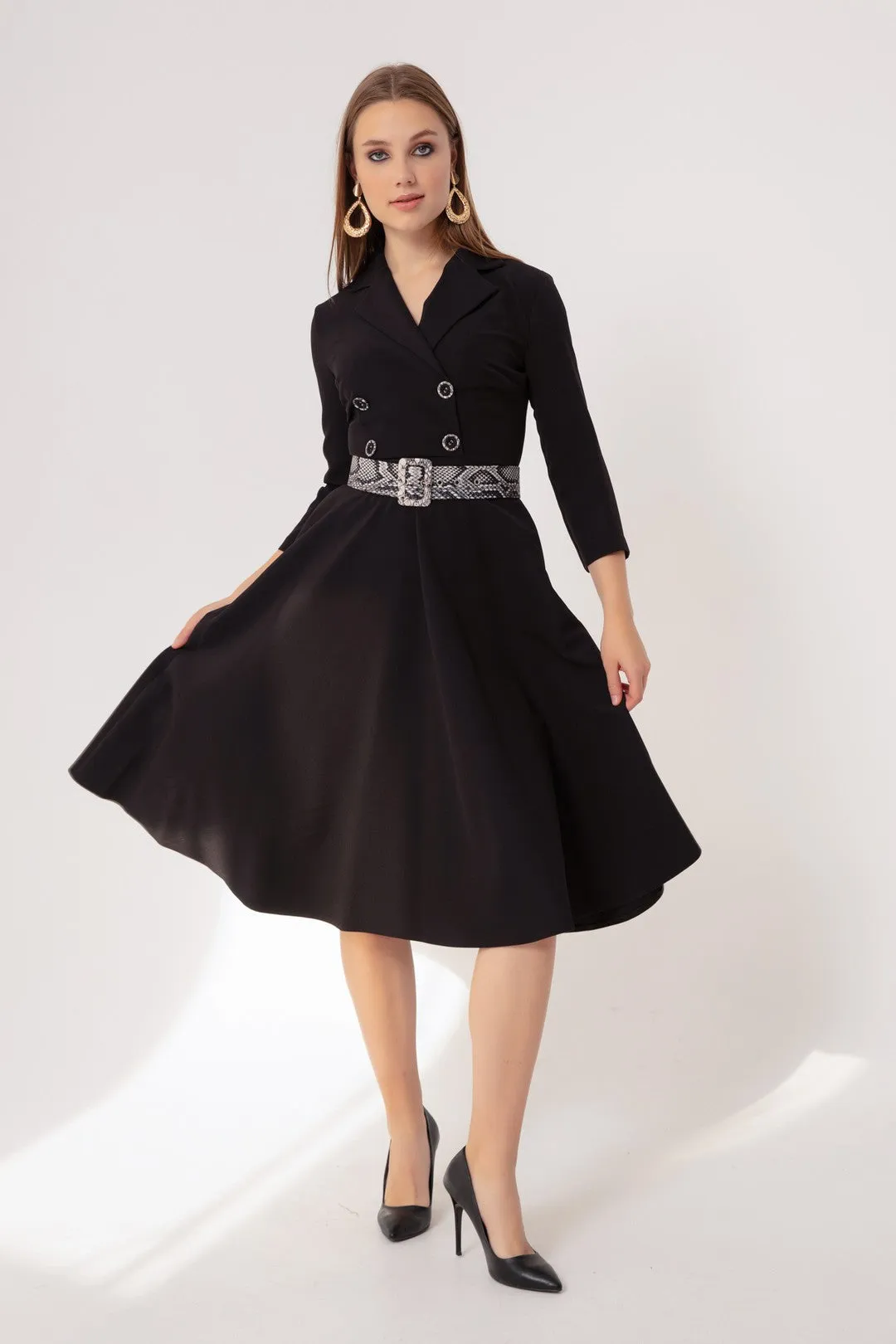 Female Pleated Midi Dress