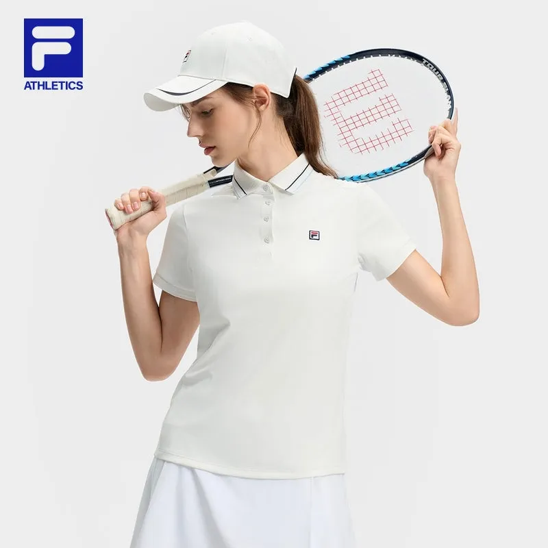 FILA CORE ATHLETICS TENNIS1 ART IN SPORTS Women Short Sleeve Polo (Navy / White)