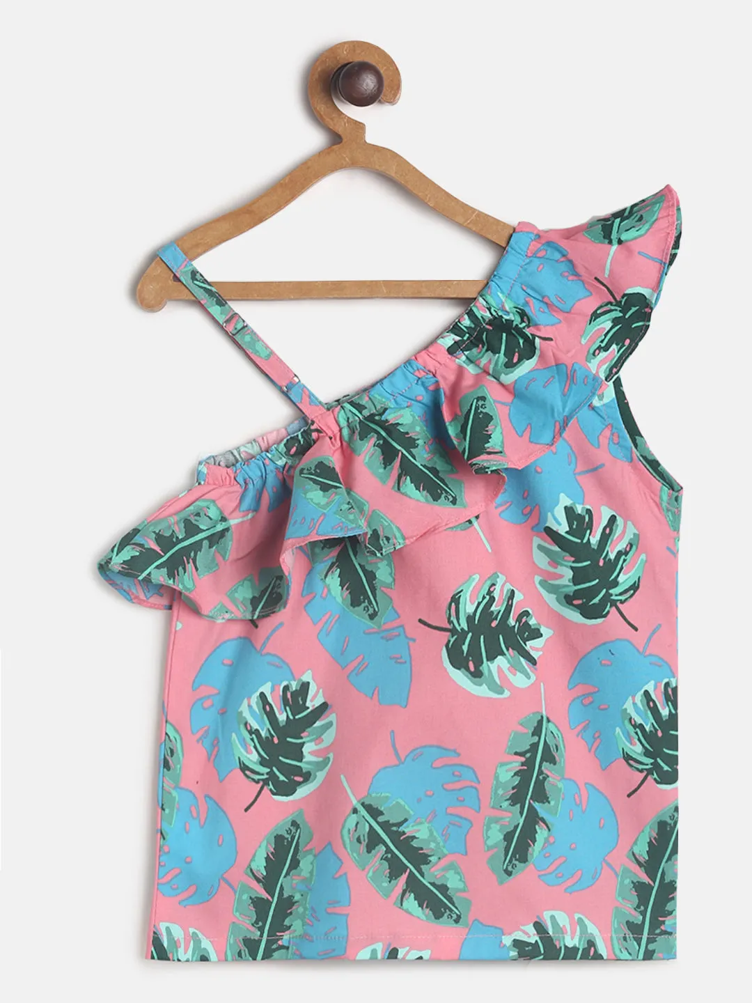 Girls Pink Tropical Top