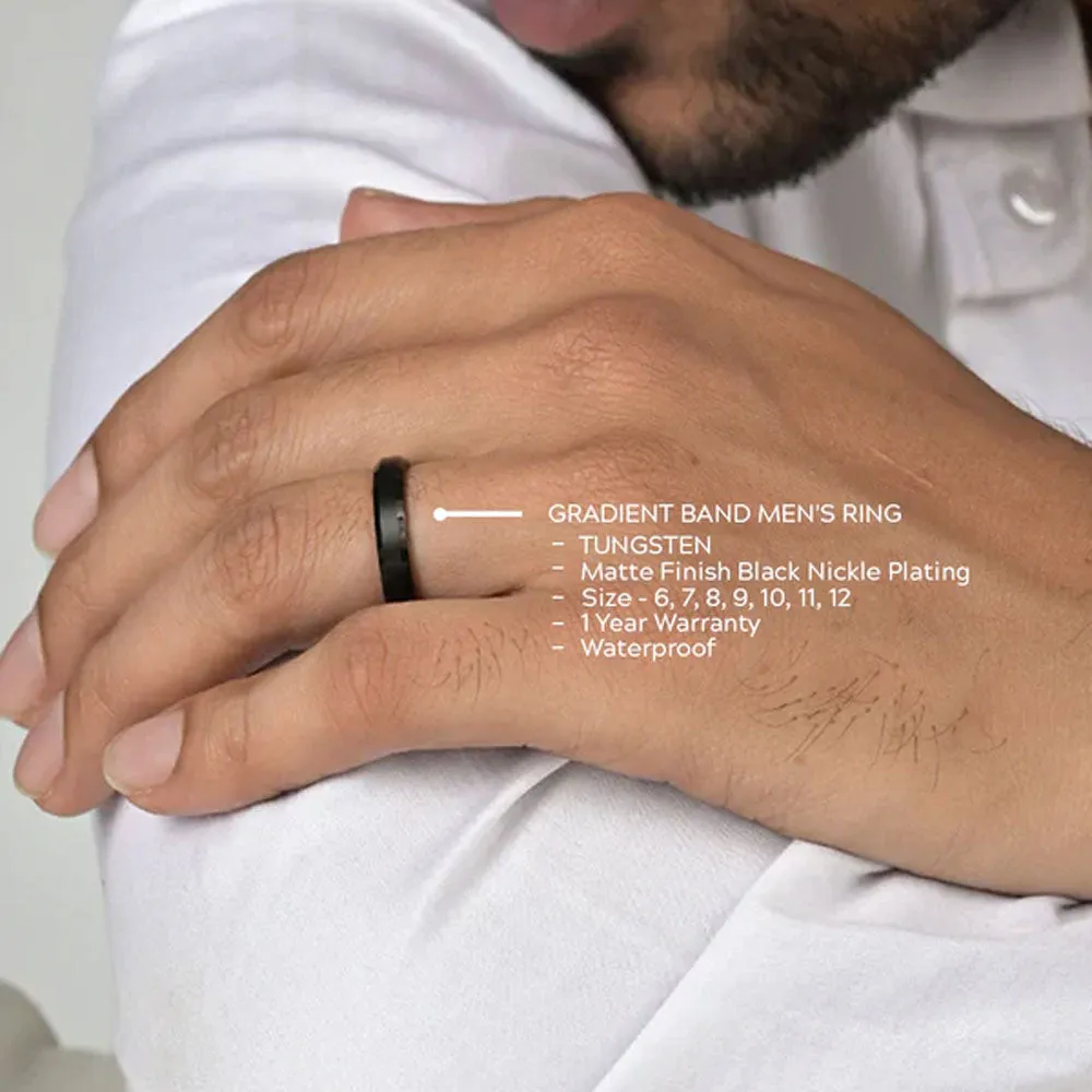 Gradient Band Men's Ring- Tungsten