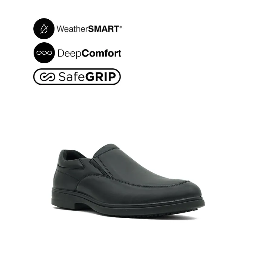 Jerry Slip On AT Men's Shoes - Black Leather WP