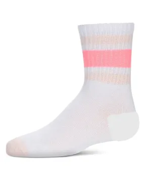 MeMoi Neon Stripe Crew Socks