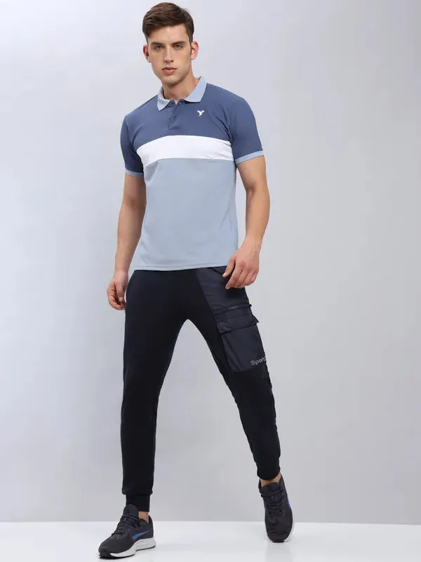 Men Colorblock Slim Fit Polo T-shirt with MATPIQ