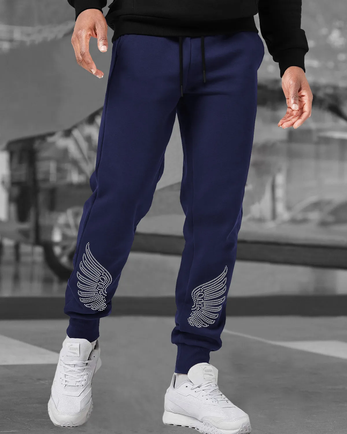 Men Cotton Sports Cuff Ankle Trackpants Combo (Pack of 2) | NavyBlue | CharcoalBlack