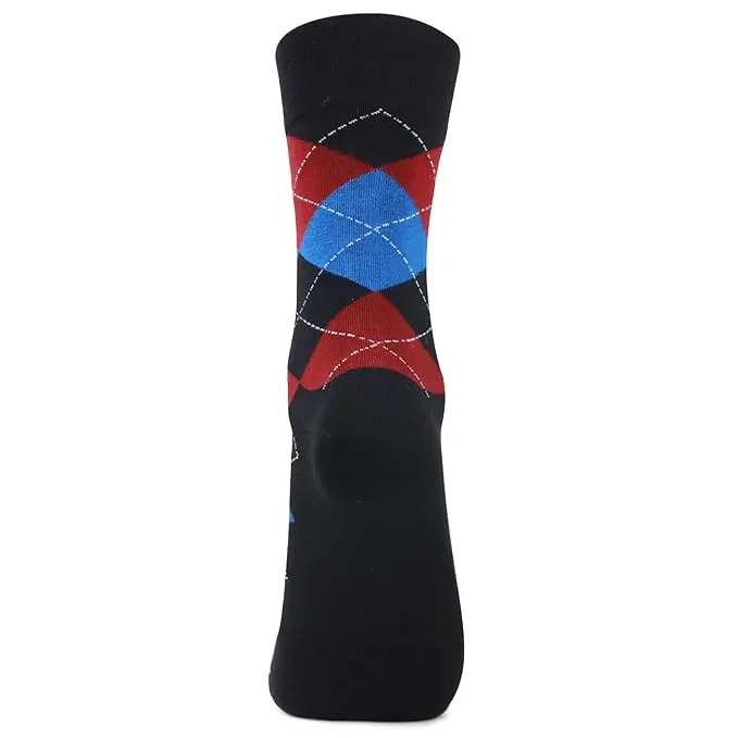 Men's Cotton Argyle Designer Signature Socks - Navy