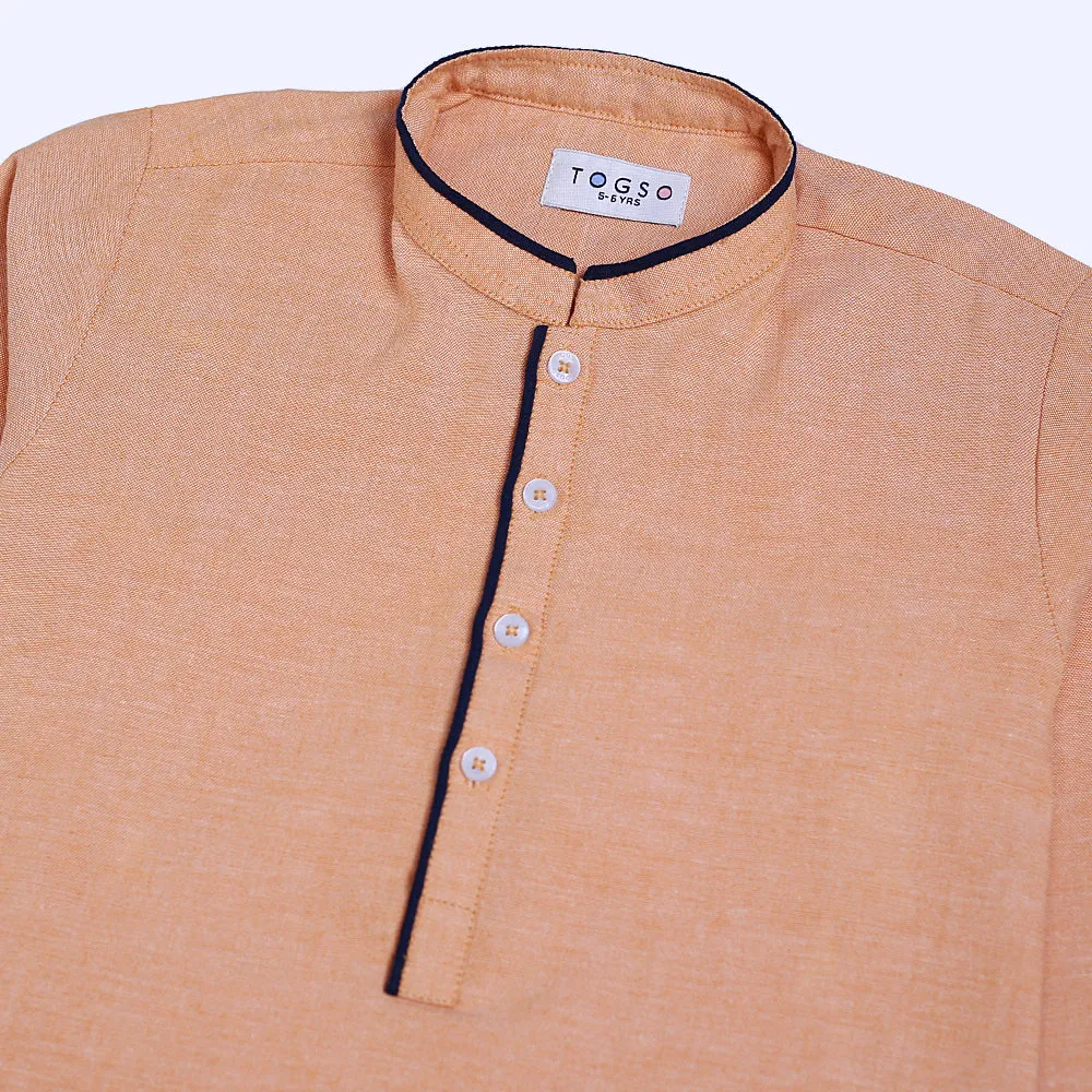 Mustard Brown Kids Kurta