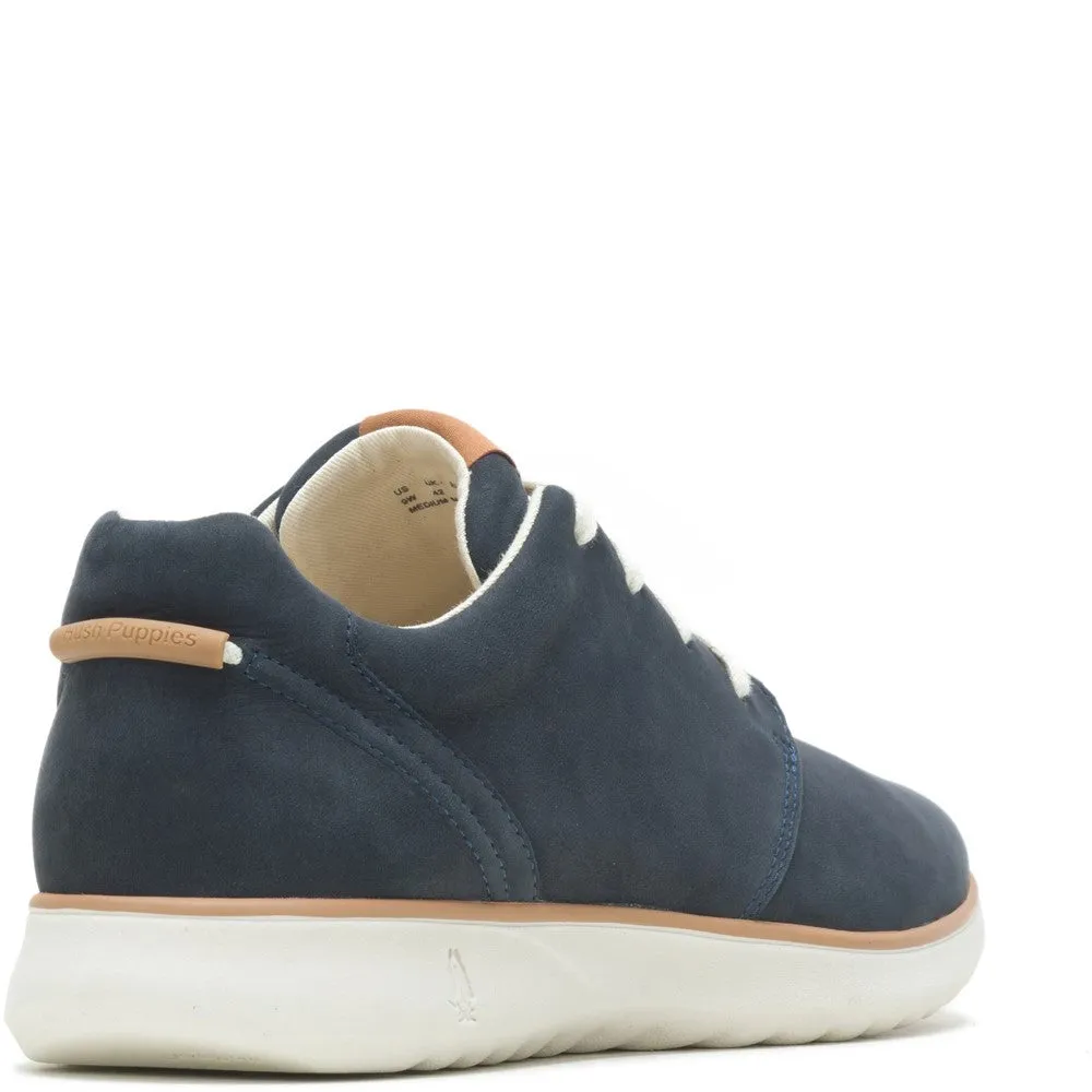 Navy Good Leather Lace-Up Trainers