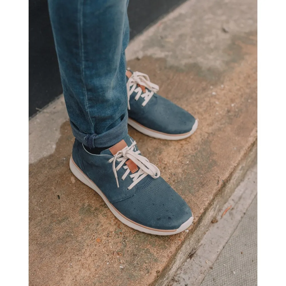 Navy Good Leather Lace-Up Trainers