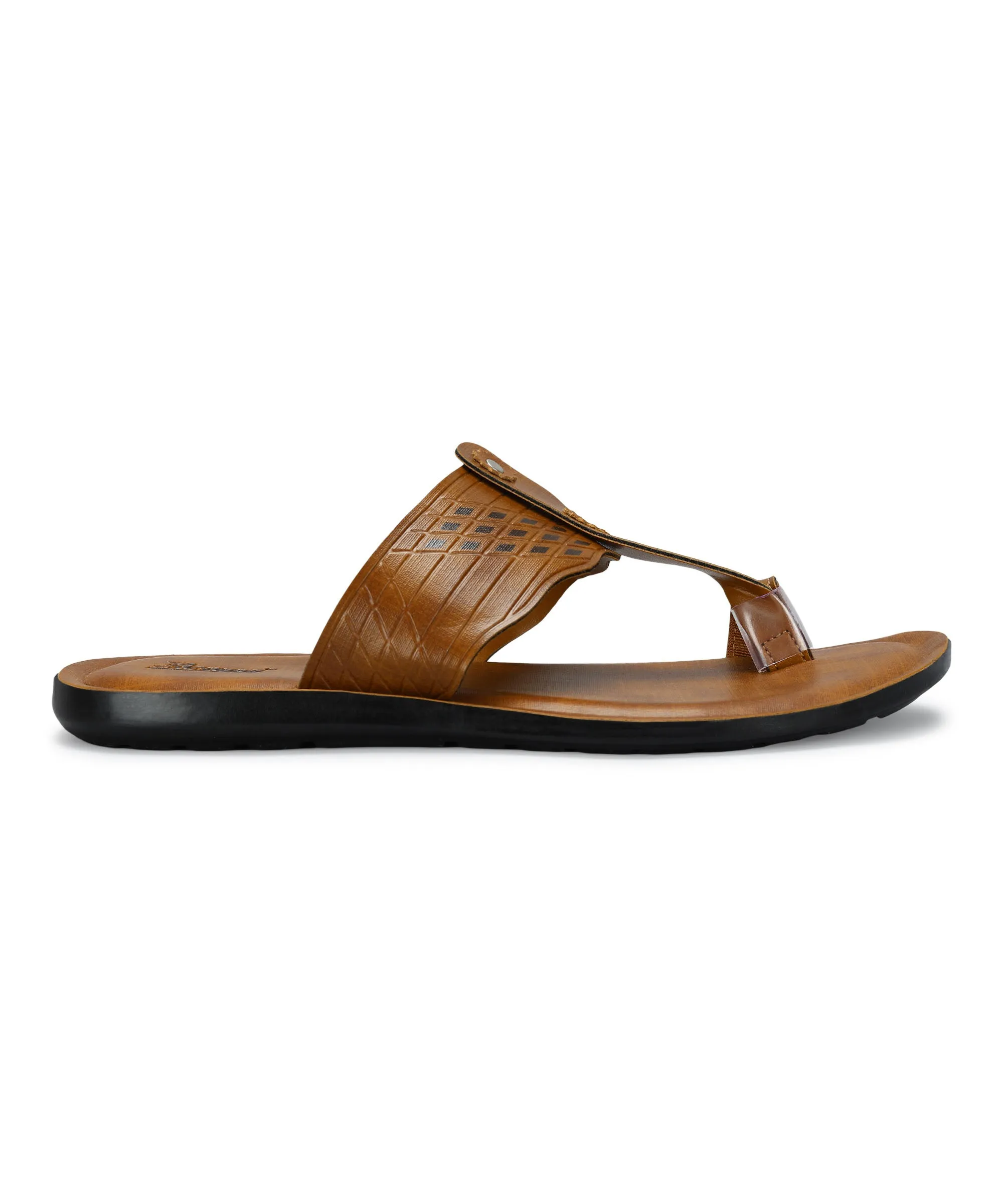 Paragon Men's Slip-on Tan Sandals for Men | Comfortable Sole & Durable