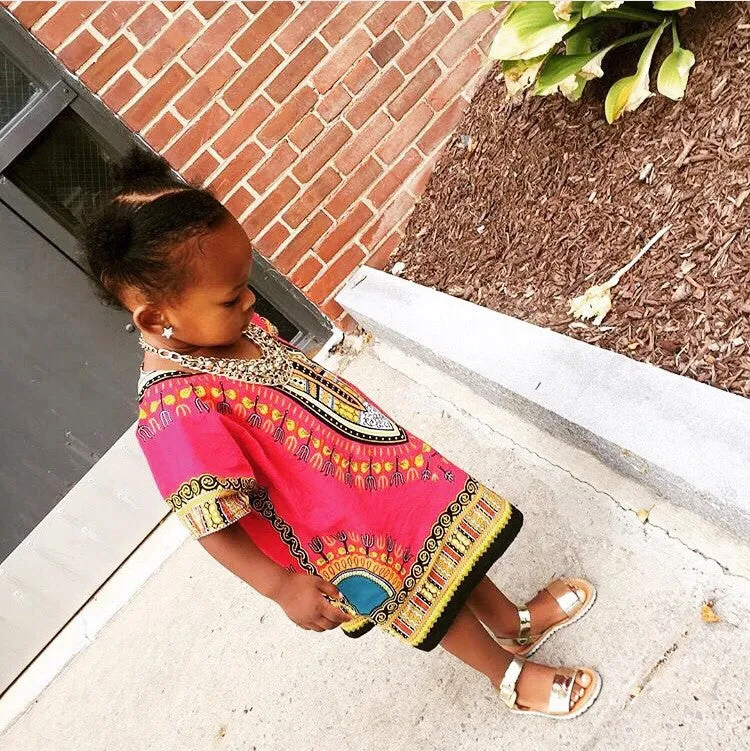 Pink kids dashiki