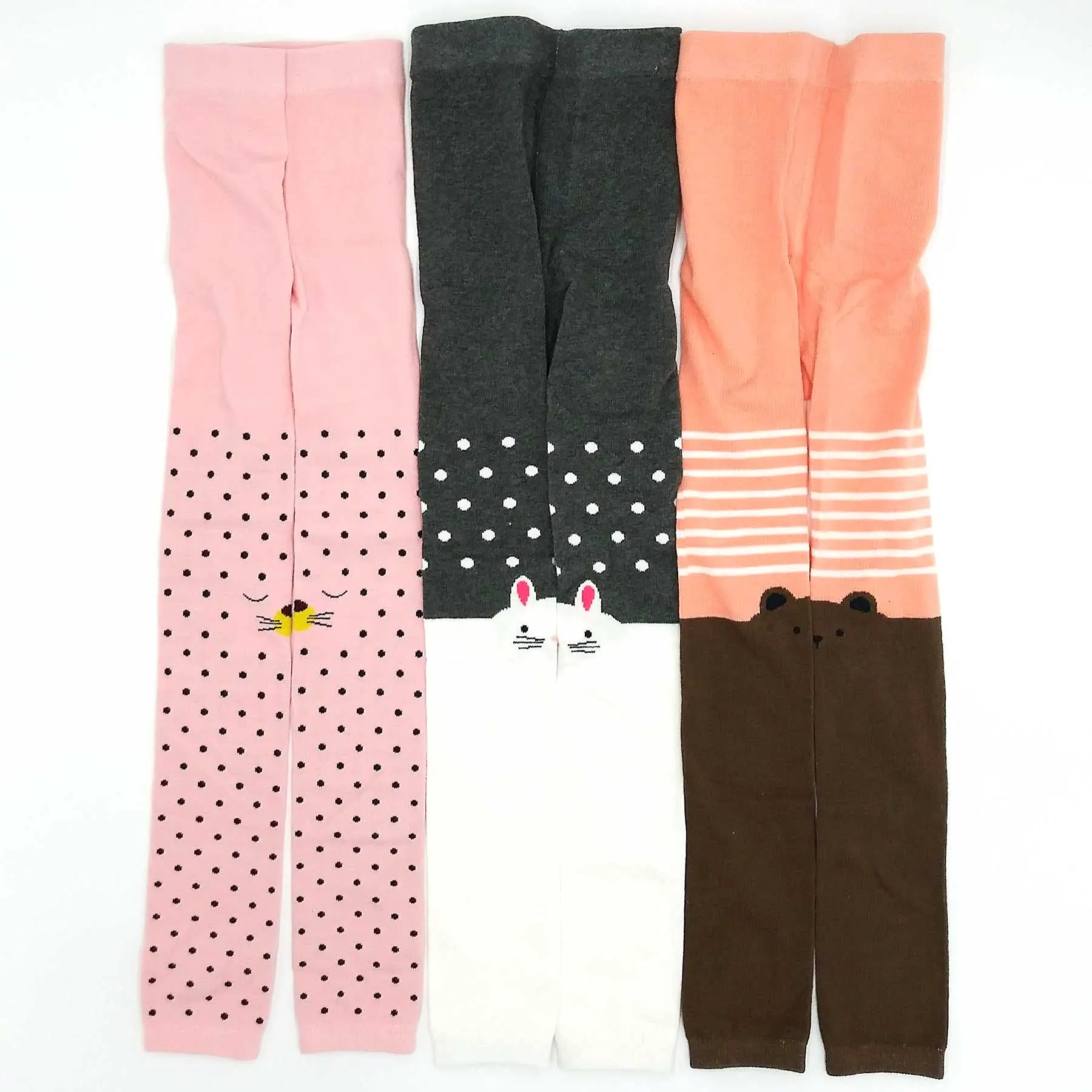 TeeHee Little Girls and Toddlers Fashion Footless Tights and Fleece Leggings 3 Pair Pack (T2103AST)