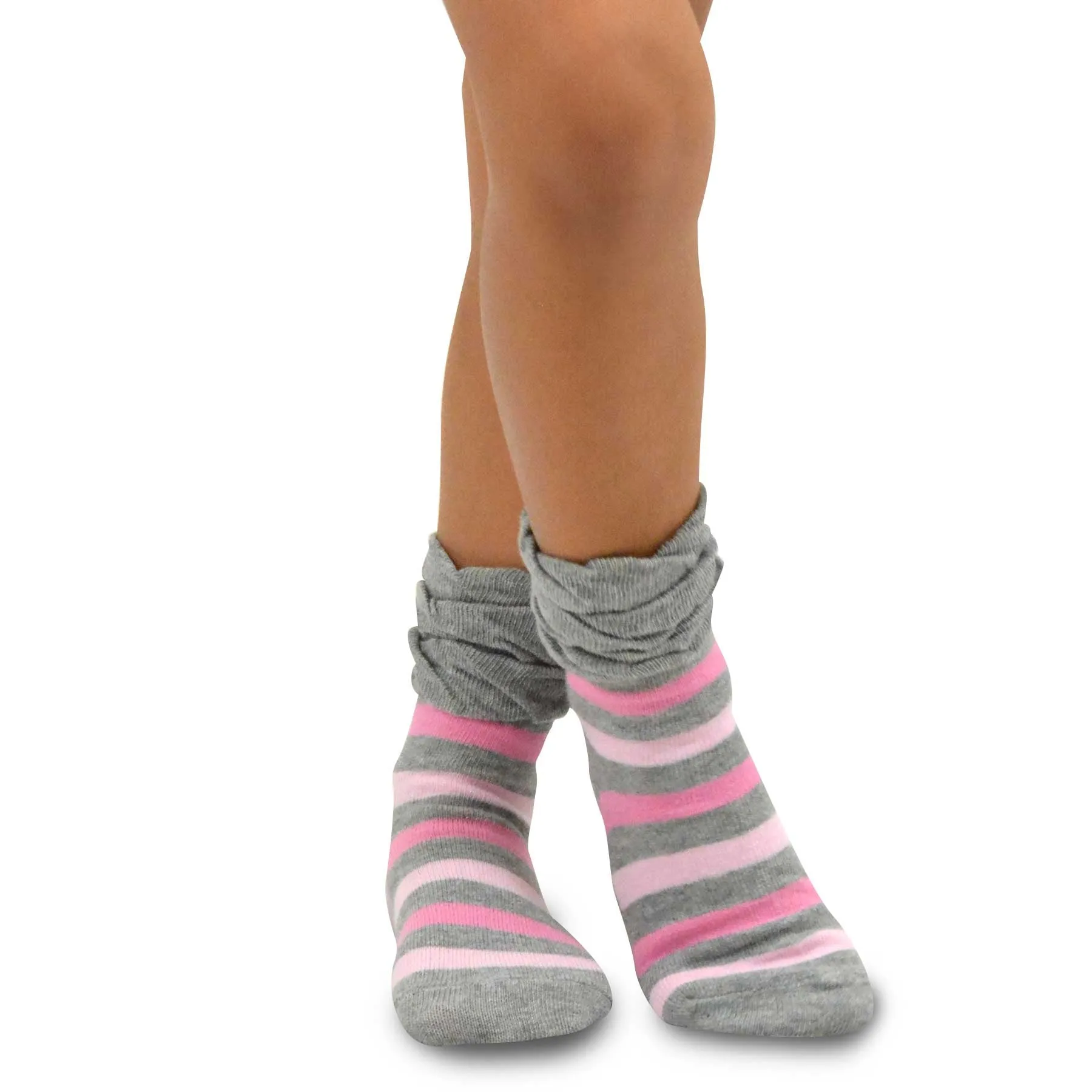 TeeHee Socks Kid's Casual Cotton Short Crew Stripes 6-Pack (70883)