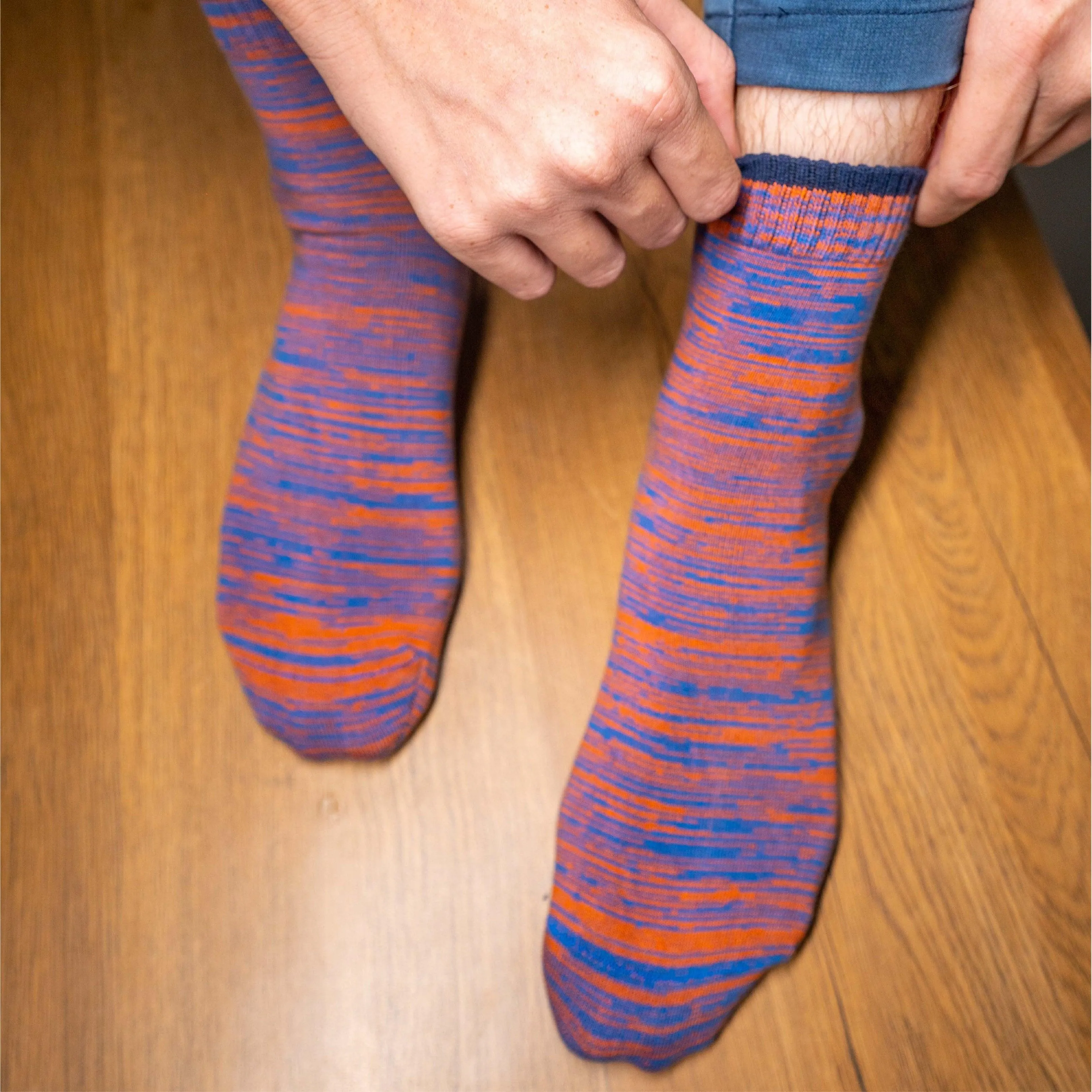 Tipped to Perfection - Twintone Orange with Blue Tip Socks