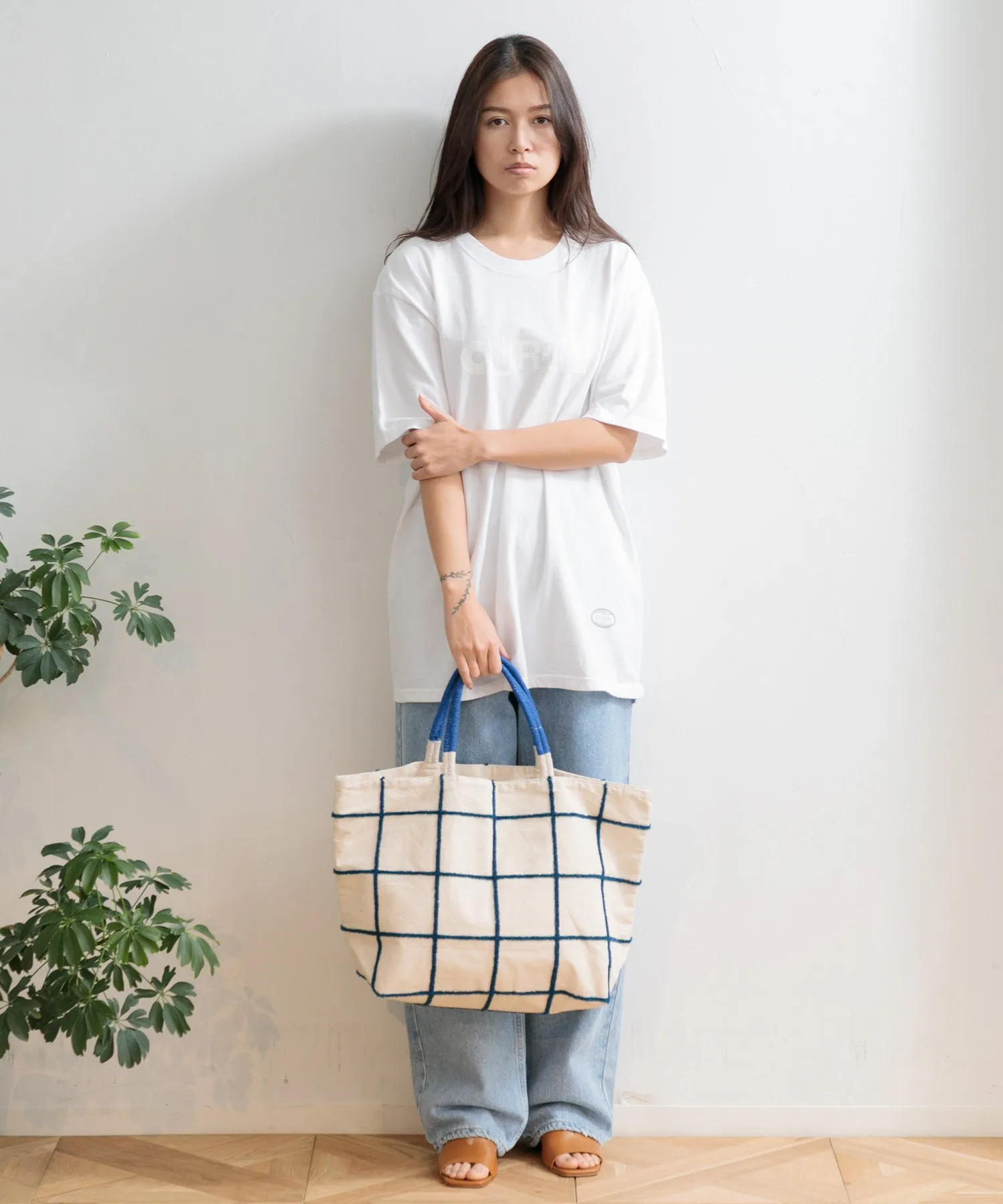 【WOMEN】beej Loop check big tote bag