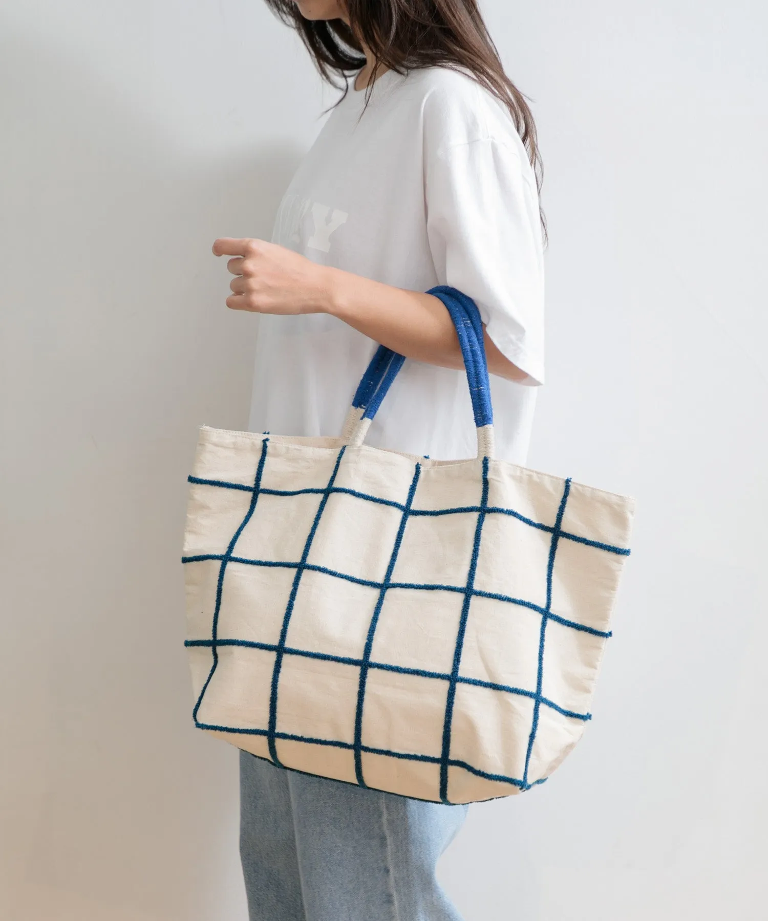 【WOMEN】beej Loop check big tote bag