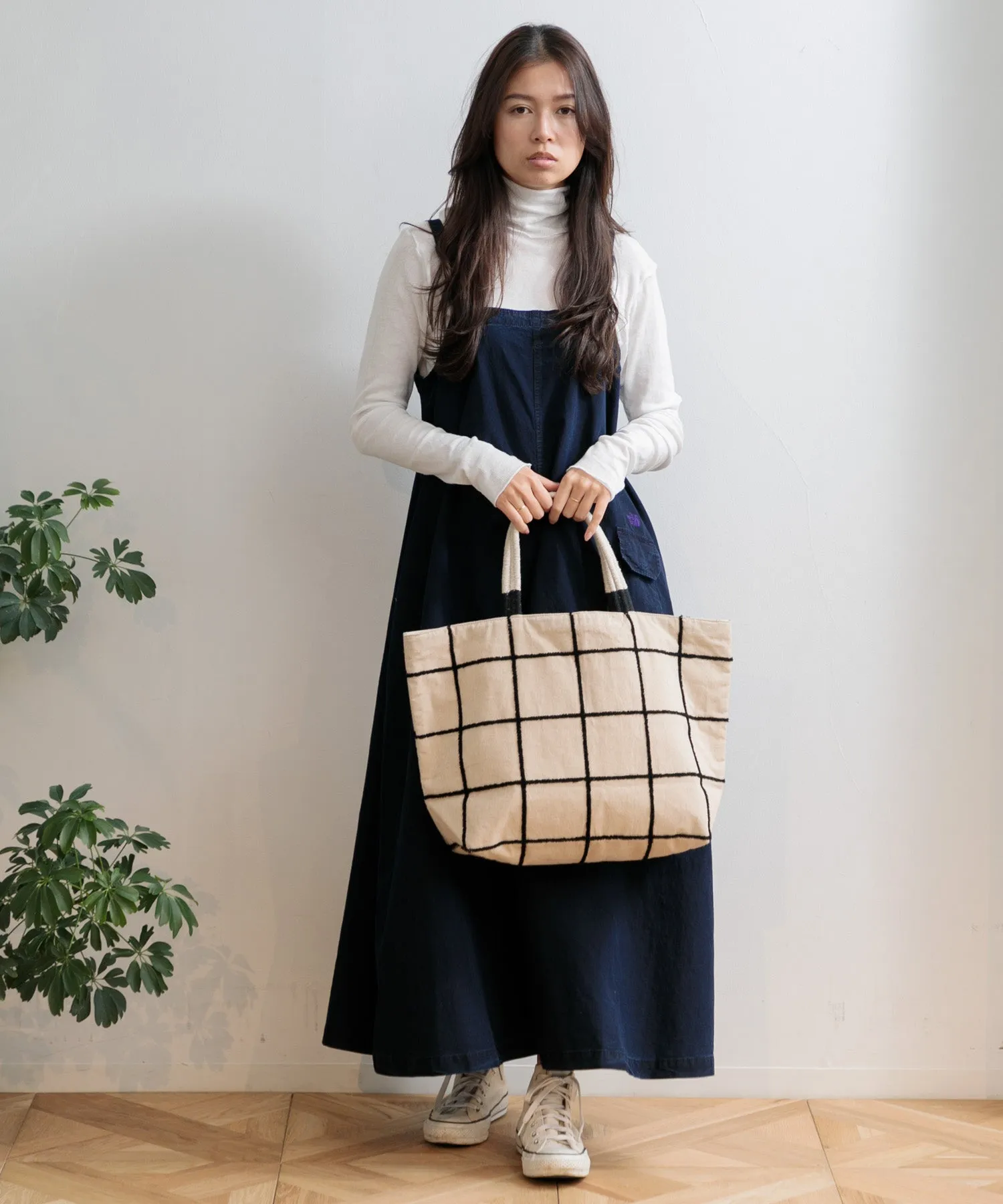 【WOMEN】beej Loop check big tote bag