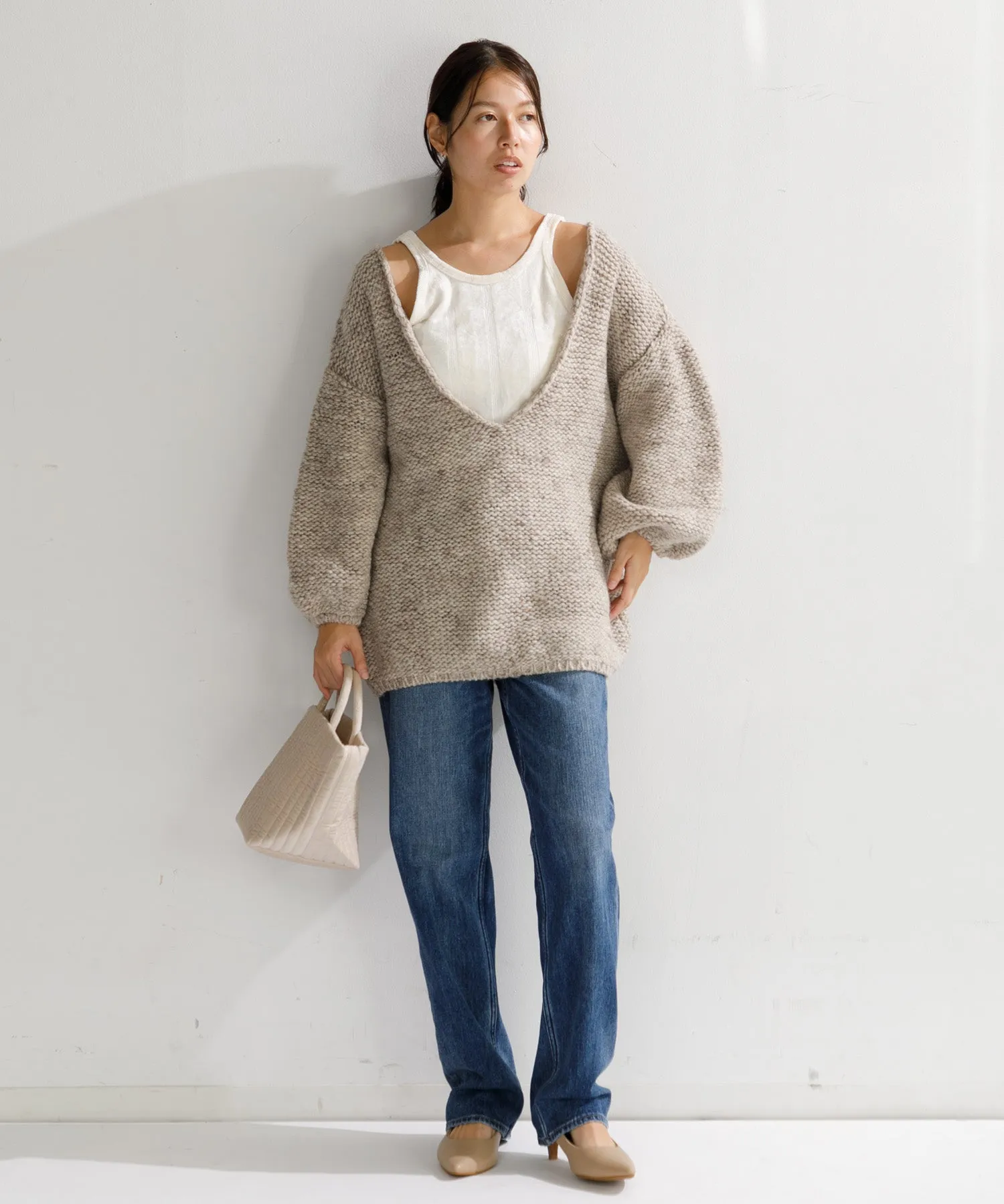 【WOMEN】beej Velour quilting tote bag