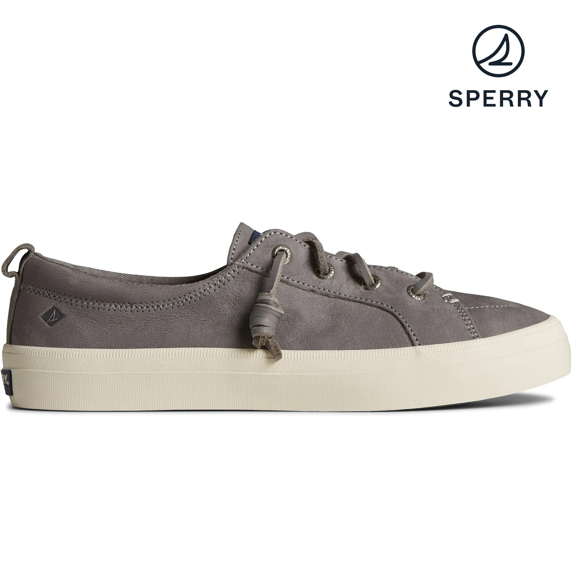 Women's Crest Vibe Tumbled Leather Sneaker - Dark Grey (STS87194)