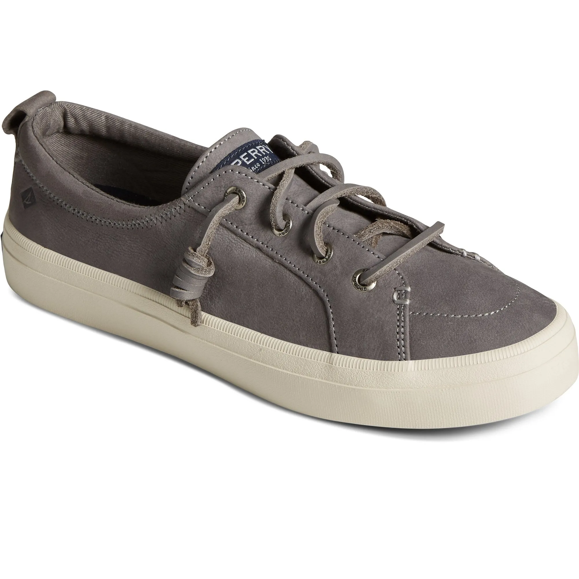 Women's Crest Vibe Tumbled Leather Sneaker - Dark Grey (STS87194)